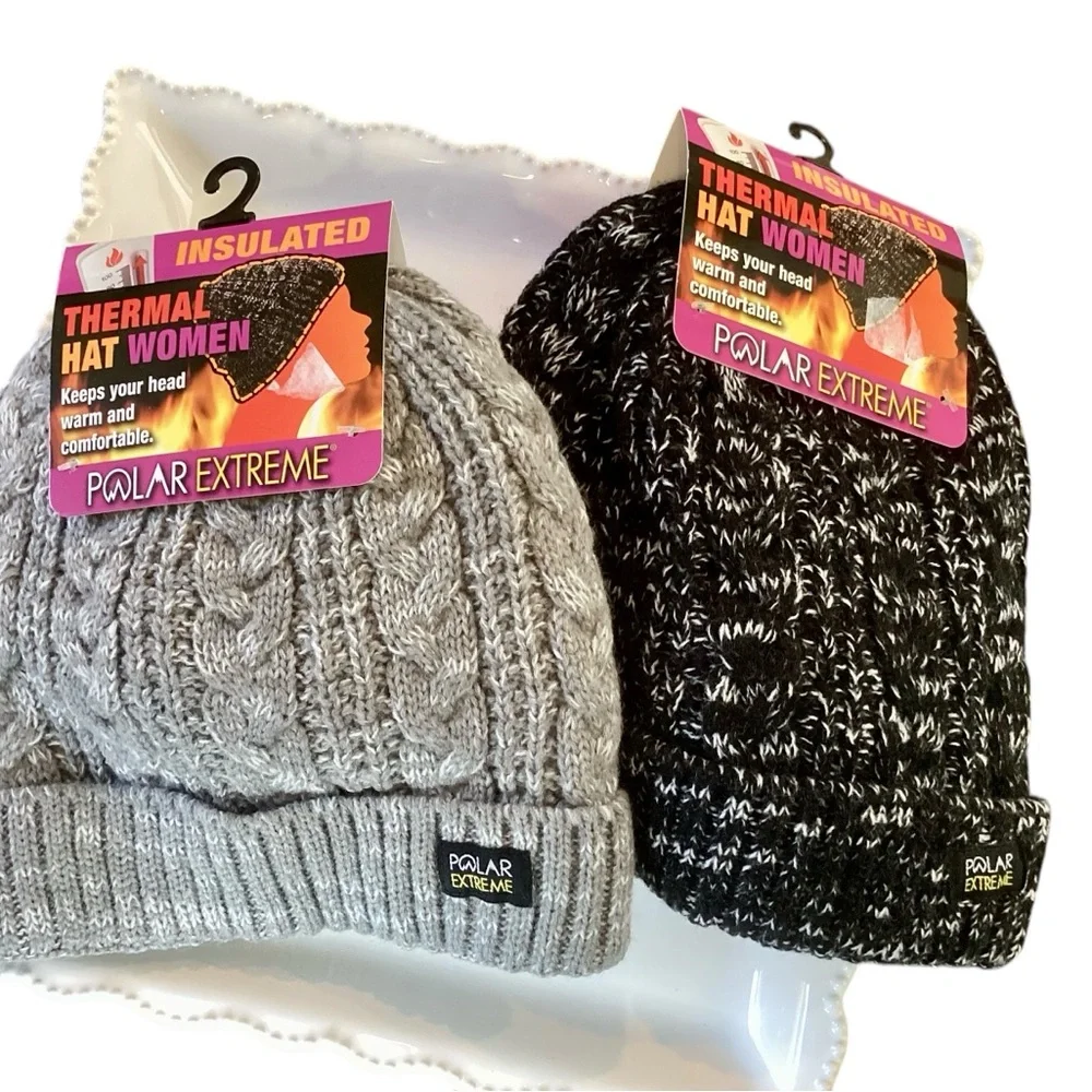 COPY - 🍂🌸Set of 2 Thermal Knit Plush Lined Hats - Picture 6 of 6